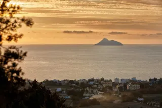 creta, il mare al tramonto